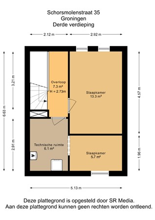 Floorplan - Schorsmolenstraat 35, 9723 DZ Groningen